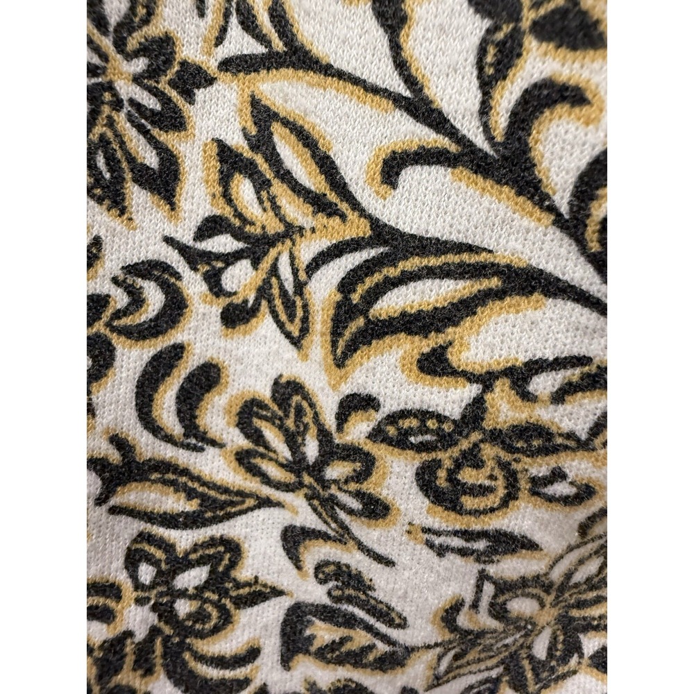 Karen Scott White Brown Yellow Floral 3/4 Sleeve Blouse Top Casual Size PL - Picture 8 of 9